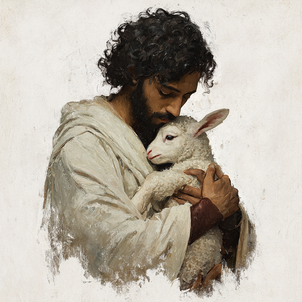 Yahusha with lamb content-image