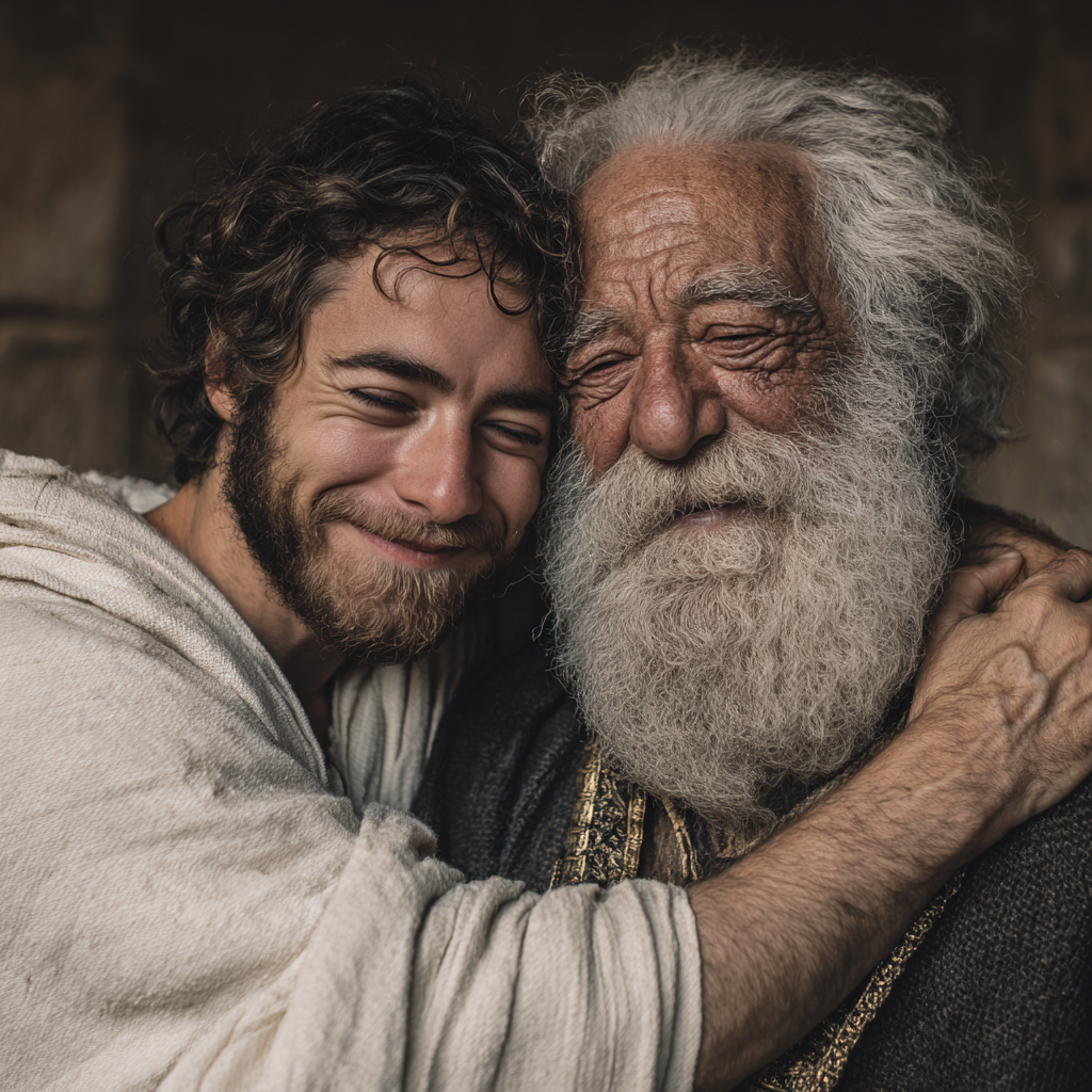 embracing father content-image