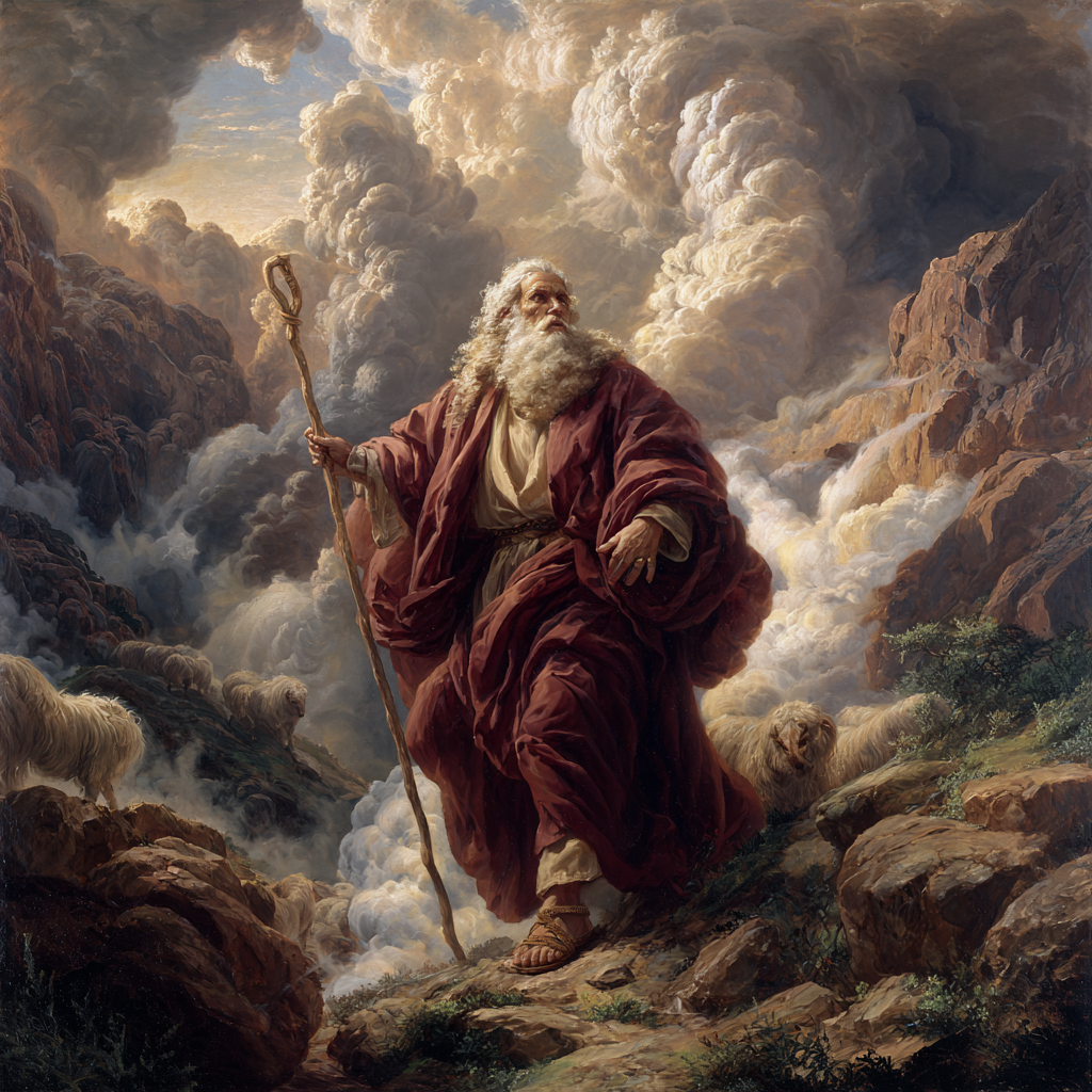 prophet moshe descending mountain content-image